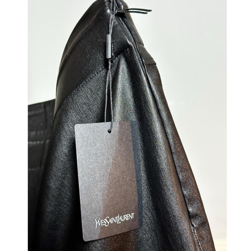 Yves Saint Laurent Black Leather Trousers - Picture 5 of 5